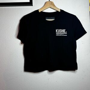 NWOT Kushie brand cropped t - shirt